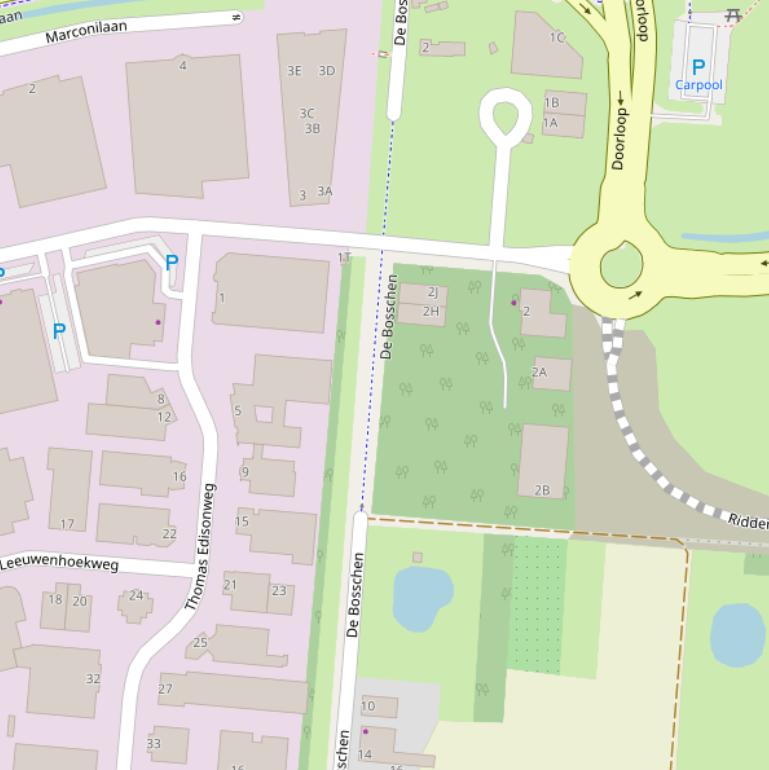 Kaart van  De Bosschen.