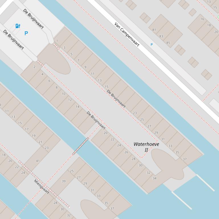 Kaart van  De Bruijnvaart.