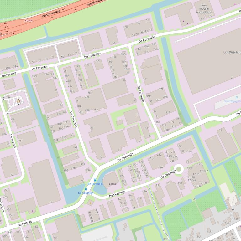 Kaart van  De Corantijn.