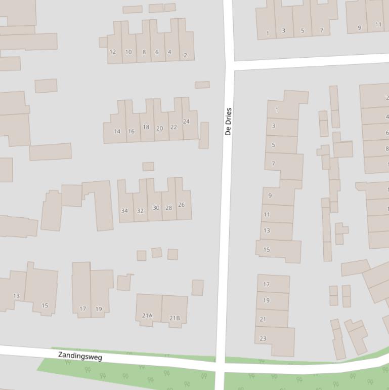 Kaart van  De Dries.