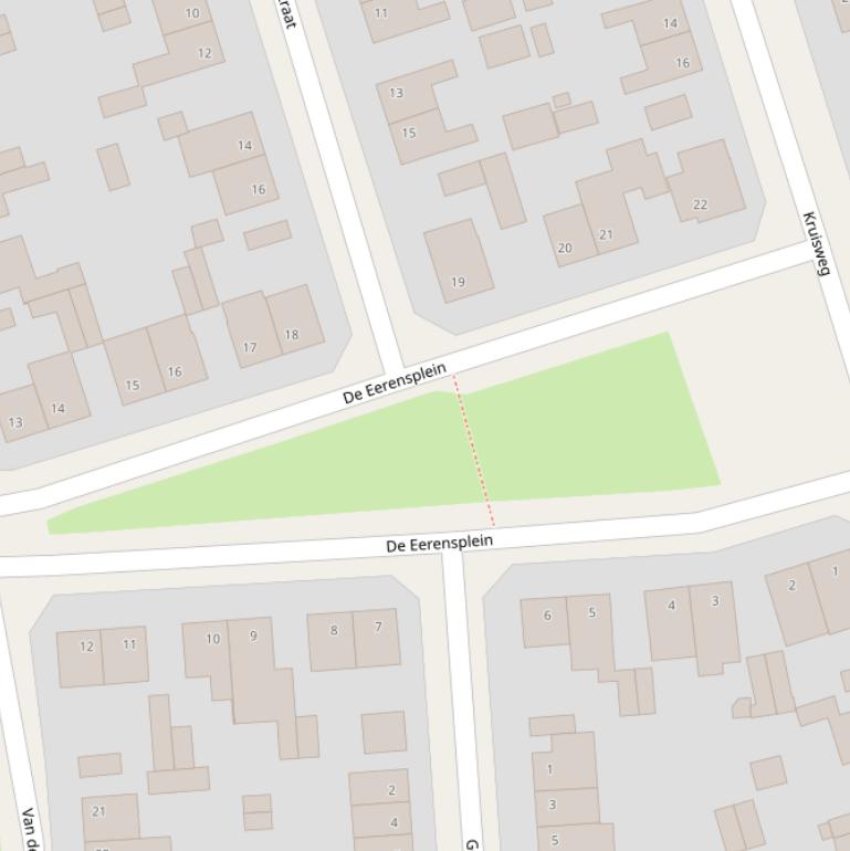 Kaart van  de Eerensplein.