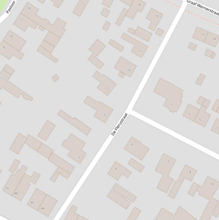 Kaart van  De Flerustraat.