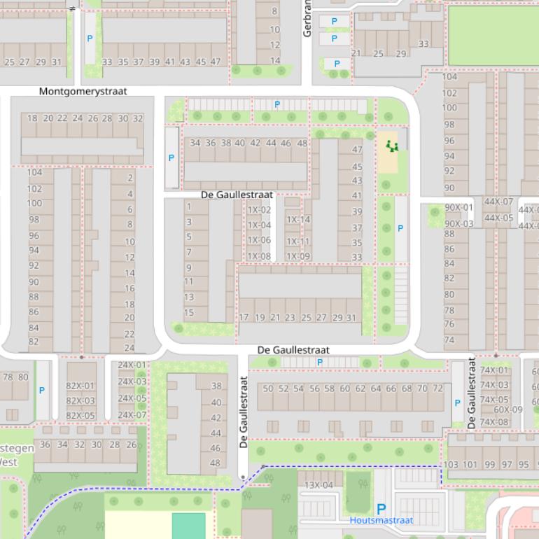 Kaart van  de Gaullestraat.