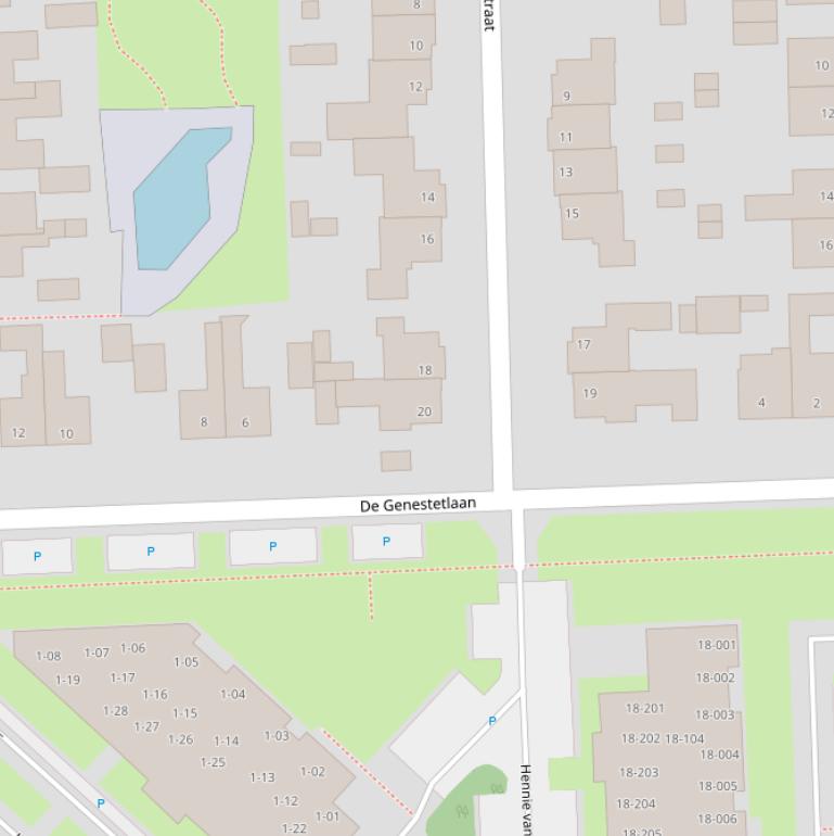 Kaart van  De Genestetlaan.