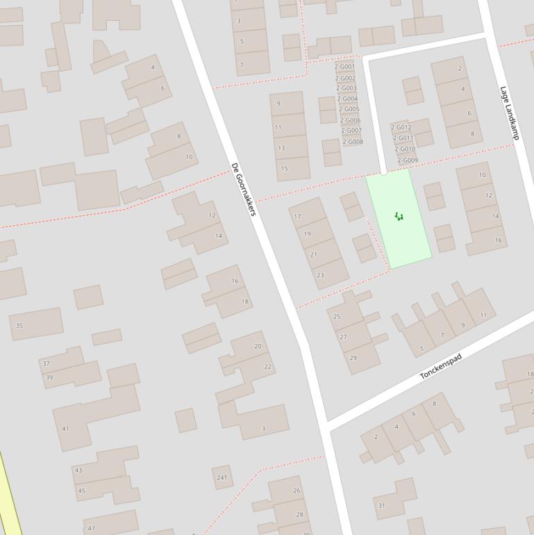 Kaart van  De Goornakkers.