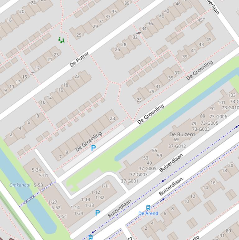 Kaart van  De Groenling.