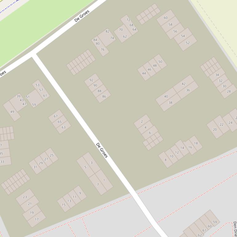 Kaart van  De Groes.