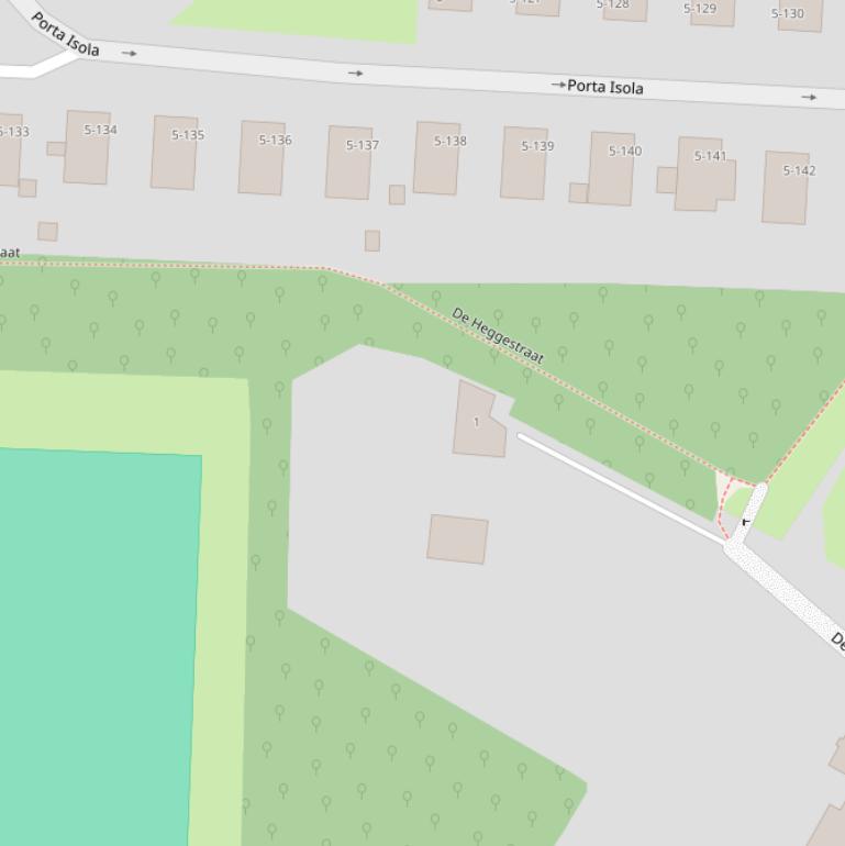 Kaart van  De Heggestraat.