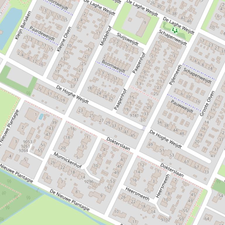 Kaart van  De Hoghe Weijdt.