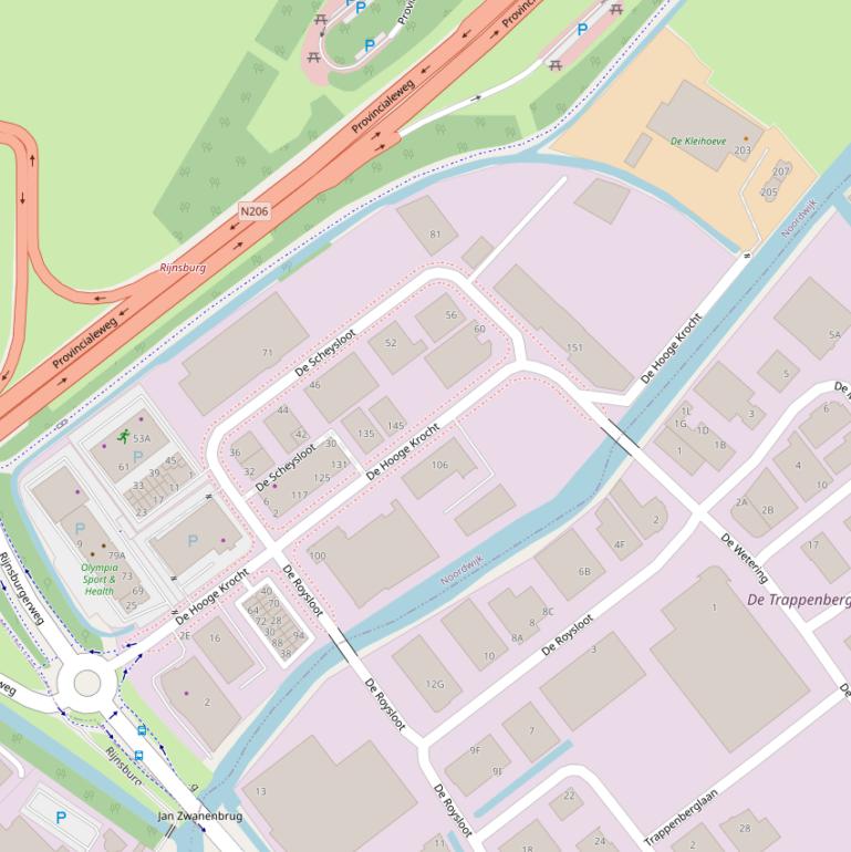 Kaart van  De Hooge Krocht.