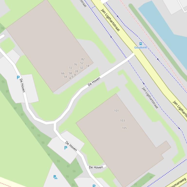 Kaart van  De Hoven.