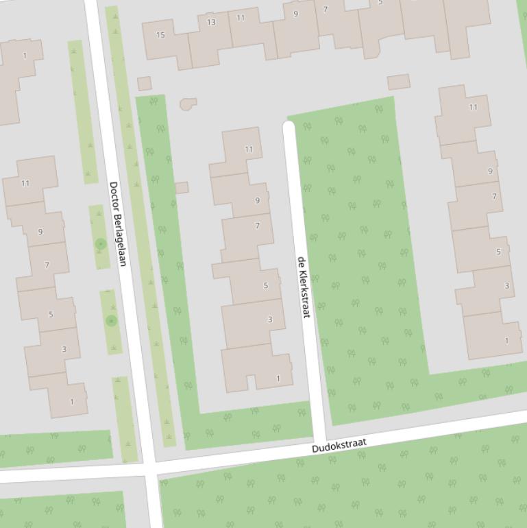 Kaart van  de Klerkstraat.