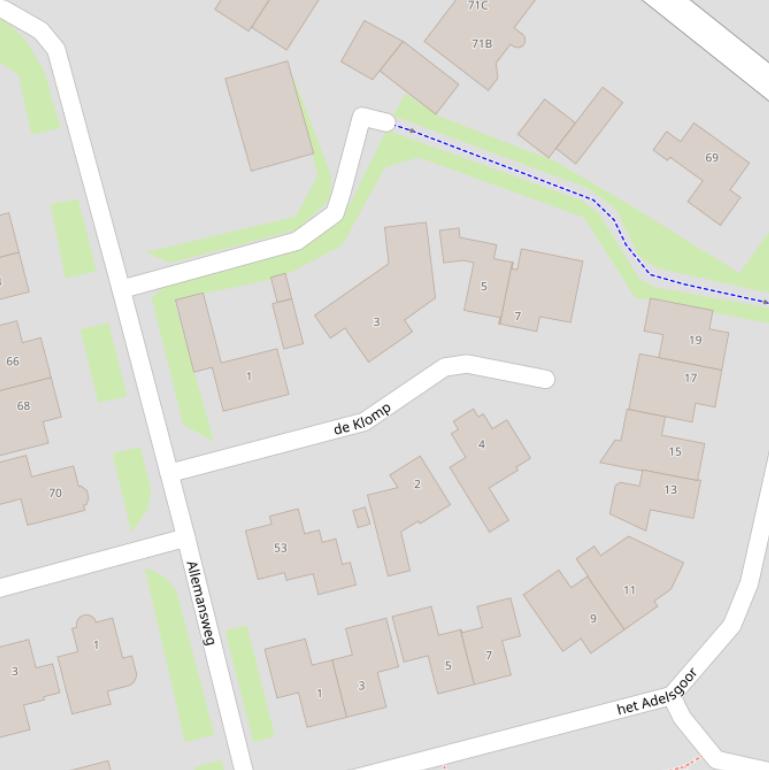 Kaart van  de Klomp.