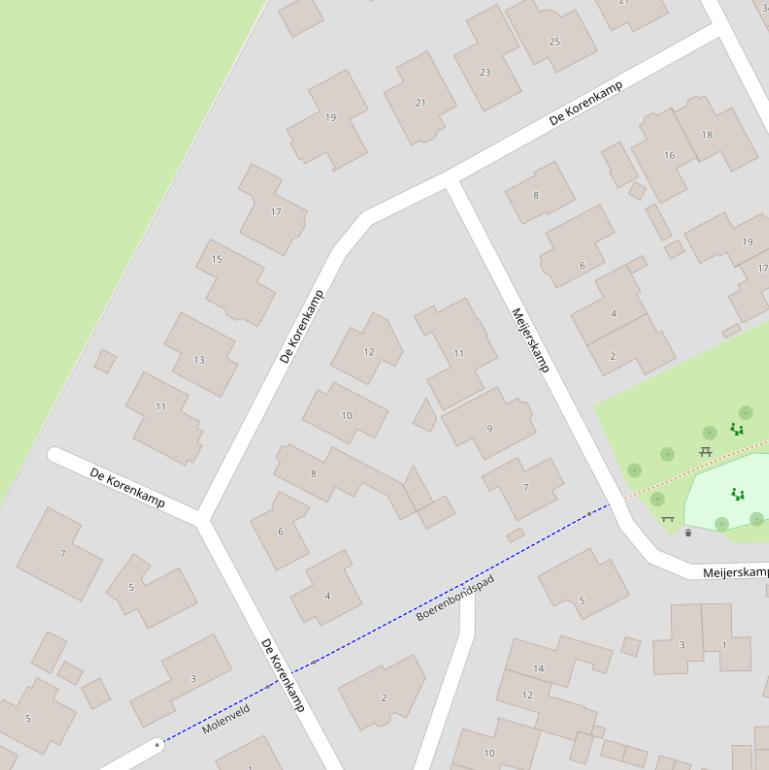Kaart van  De Korenkamp.