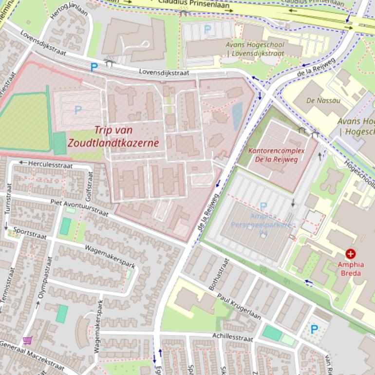 Kaart van  de la Reijweg.