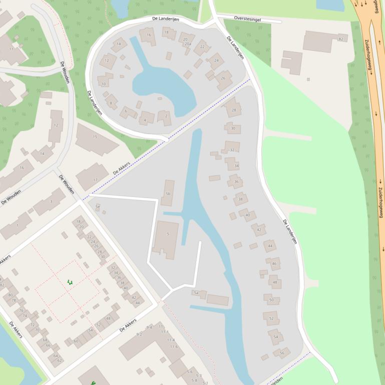 Kaart van  De Landerijen.