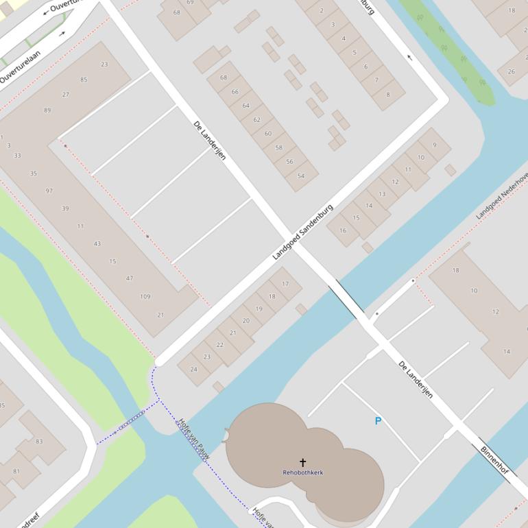 Kaart van  De Landerijen.