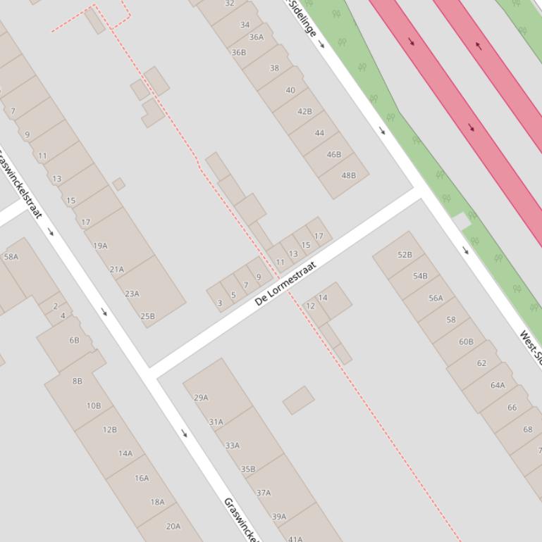 Kaart van  De Lormestraat.