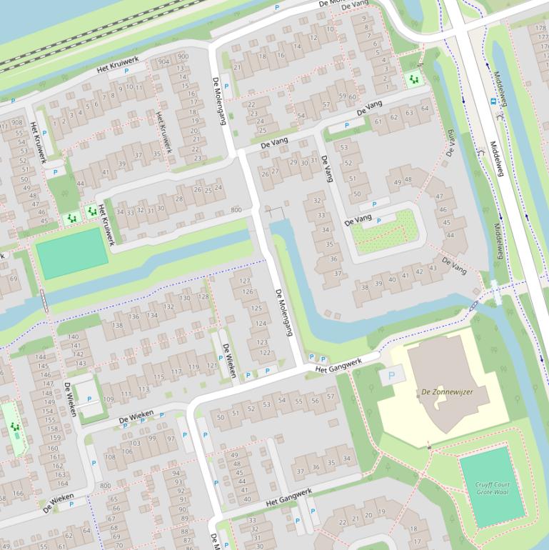 Kaart van  de Molengang.