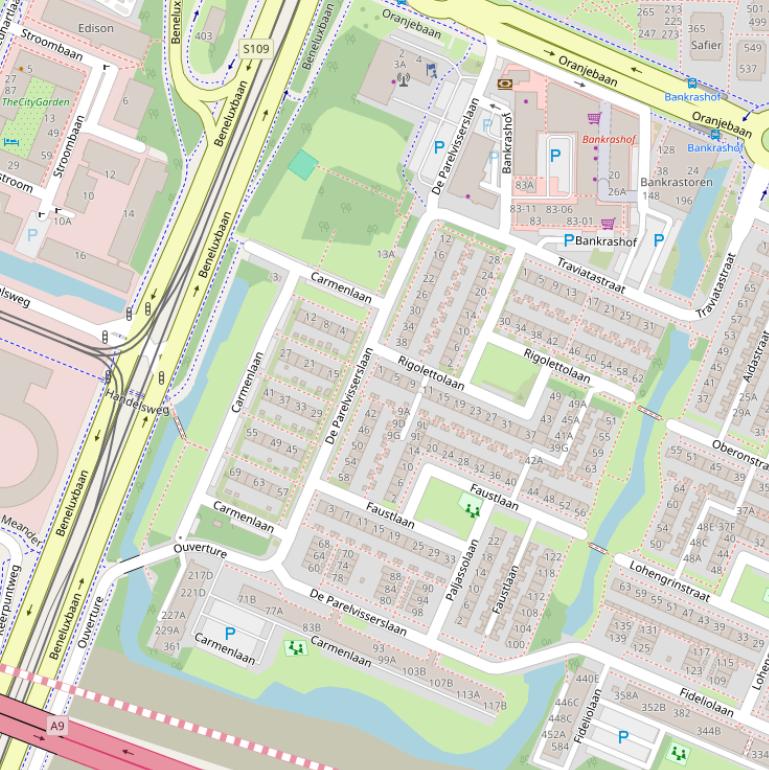 Kaart van  De Parelvisserslaan.