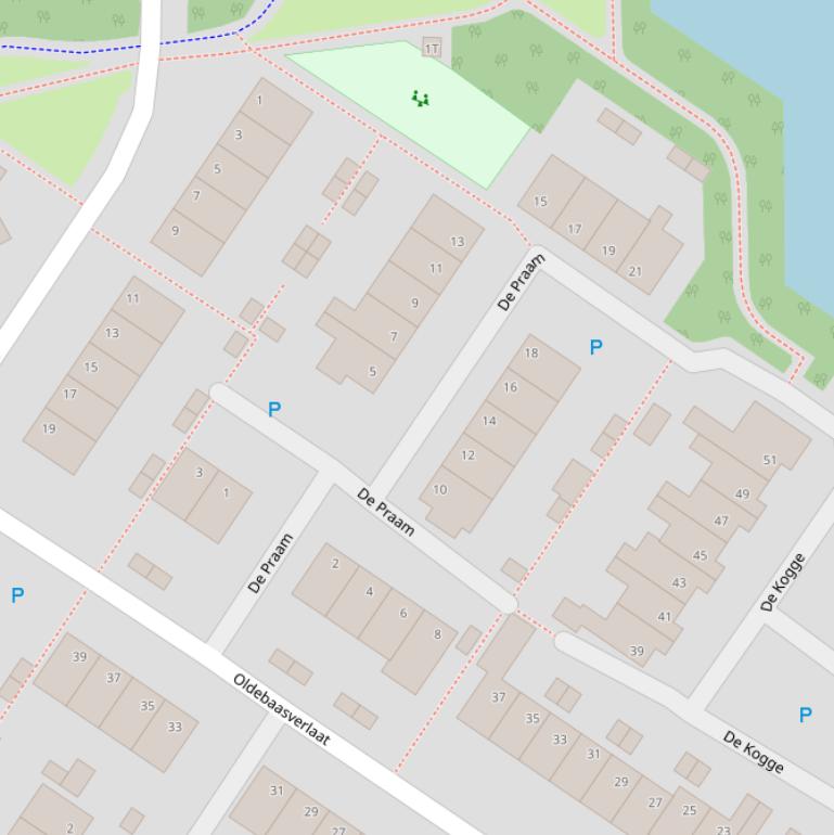 Kaart van  De Praam.