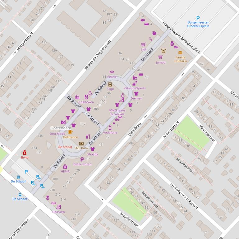 Kaart van  De Schoof.