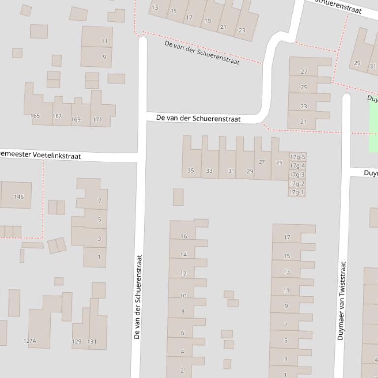 Kaart van  De van der Schuerenstraat.