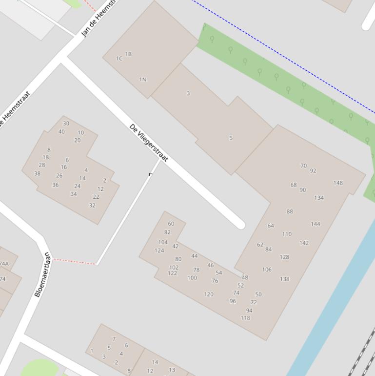 Kaart van  De Vliegerstraat.