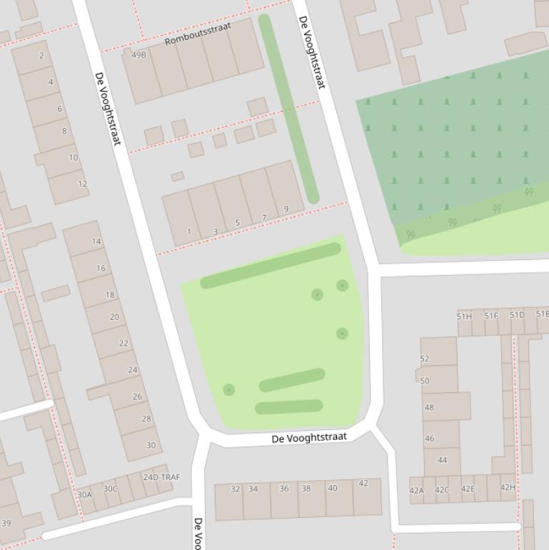 Kaart van  De Vooghtstraat.