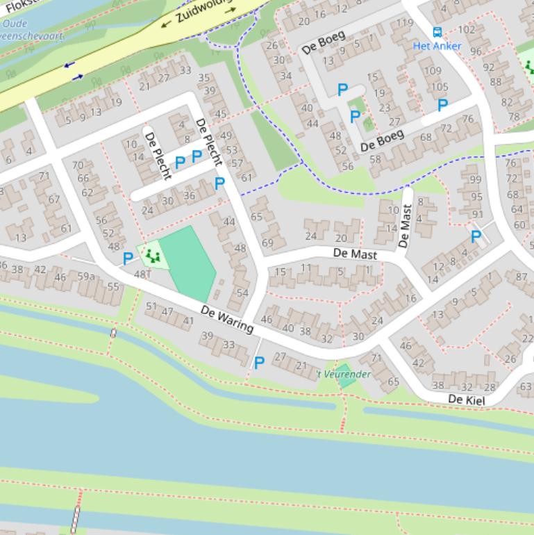 Kaart van  De Waring.