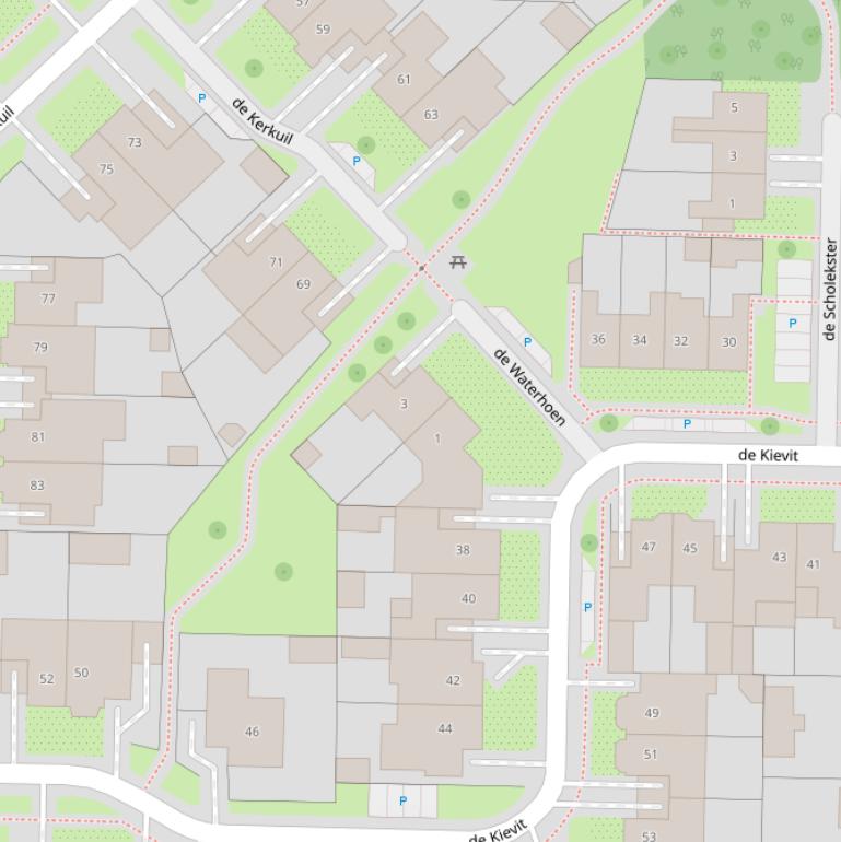 Kaart van  de Waterhoen.