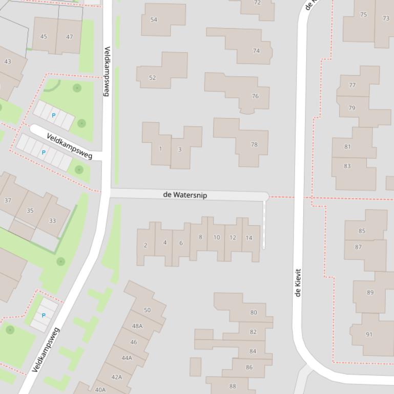 Kaart van  de Watersnip.