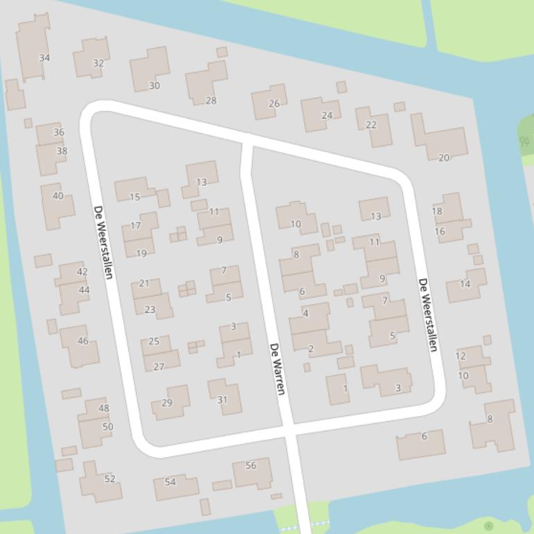 Kaart van  de Weerstallen.