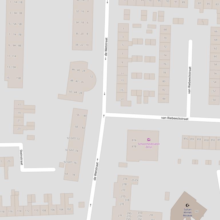 Kaart van  de Wetstraat.