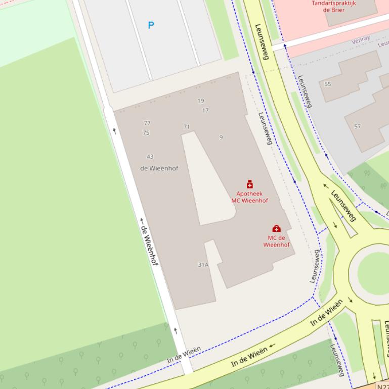 Kaart van  de Wieënhof.