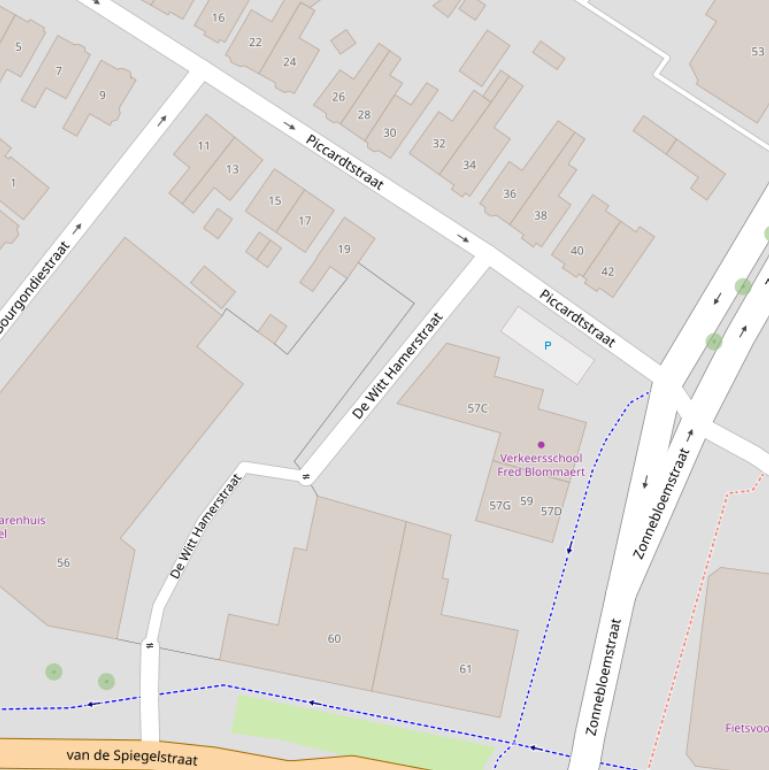 Kaart van  De Witt Hamerstraat.