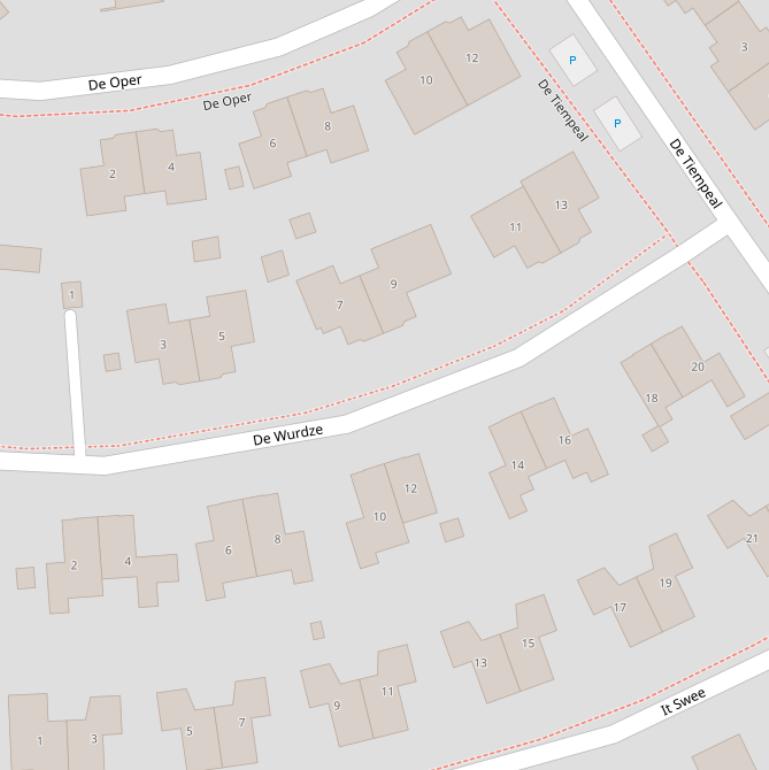 Kaart van  De Wurdze.