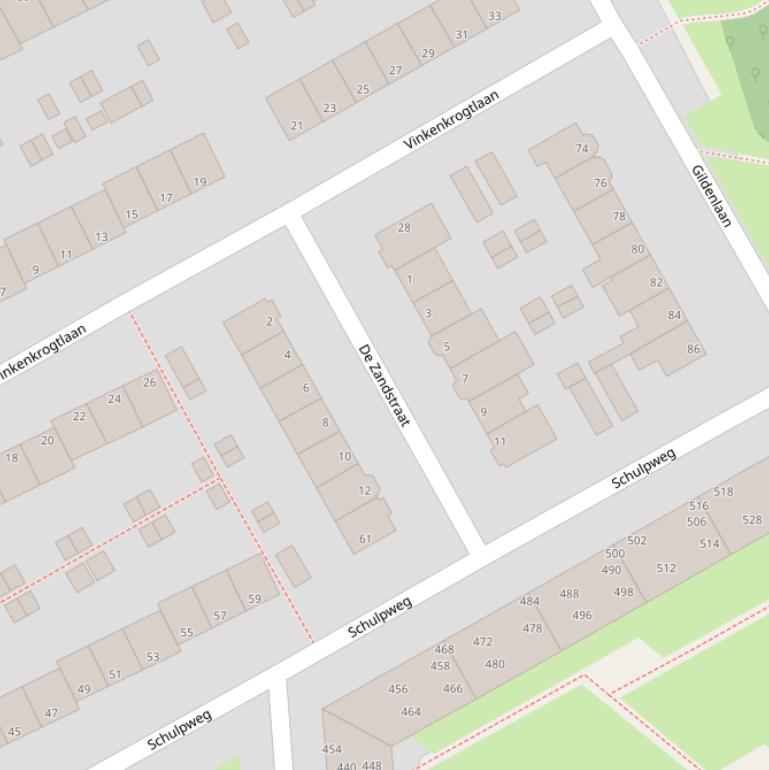 Kaart van  De Zandstraat.