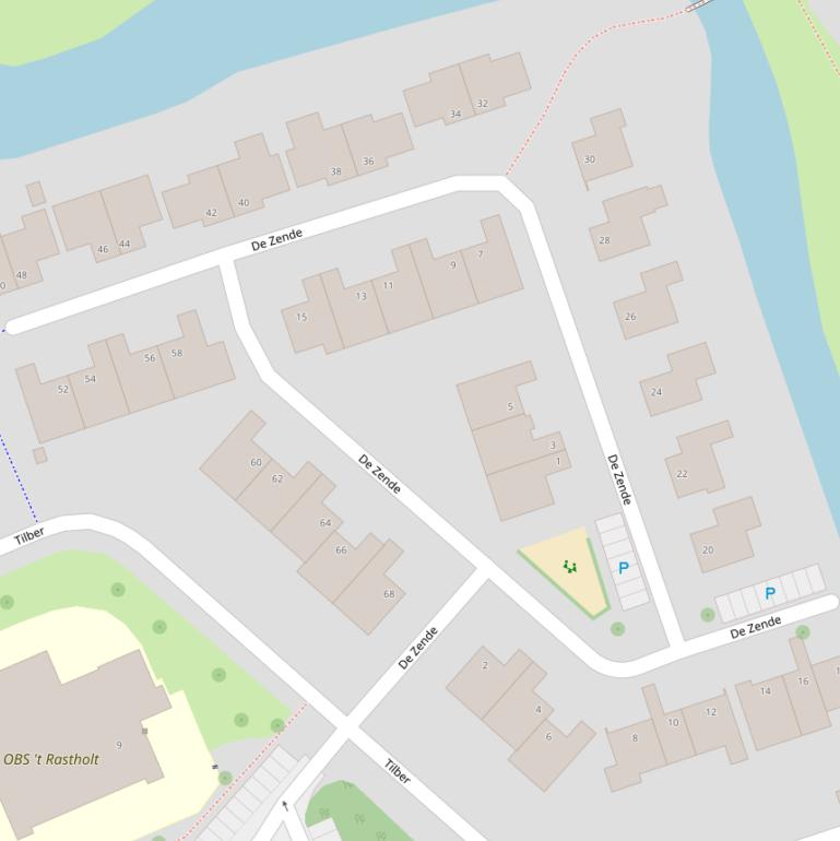 Kaart van  De Zende.