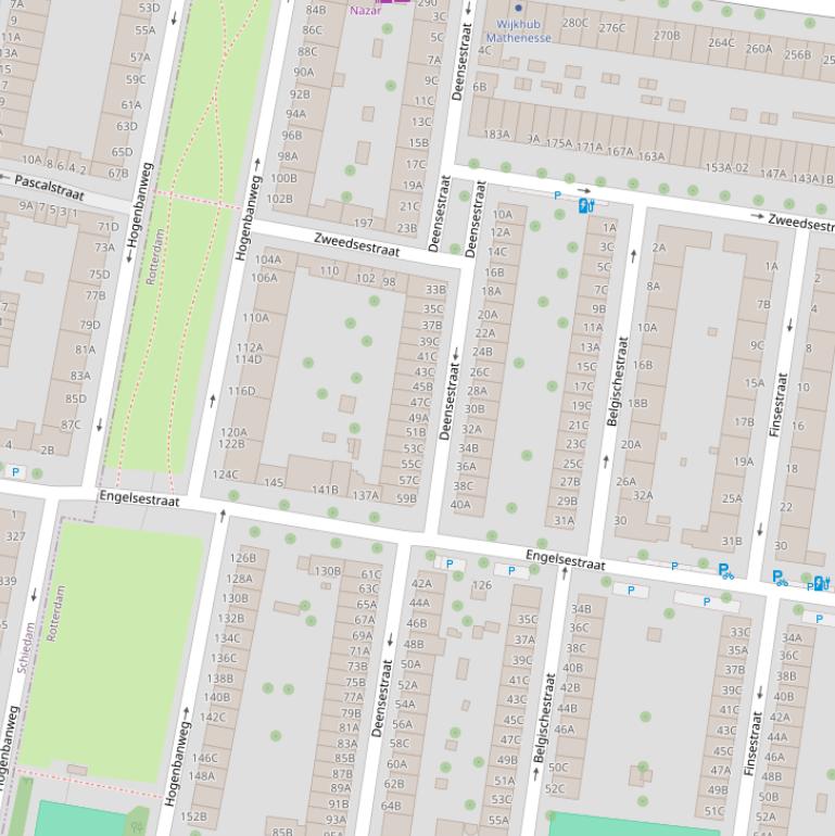 Kaart van de Deensestraat.