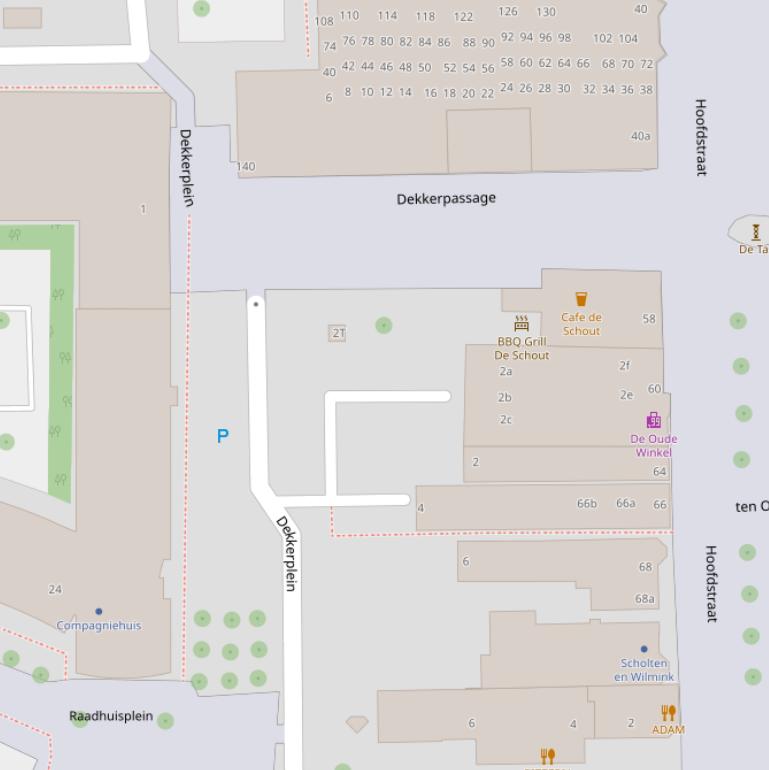 Kaart van het Dekkerplein.