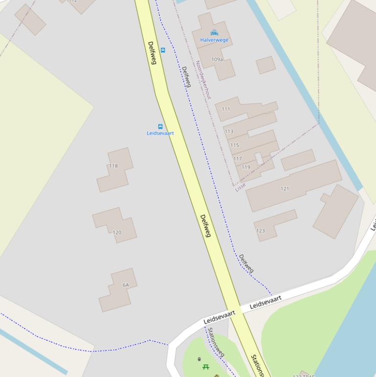 Kaart van de Delfweg.