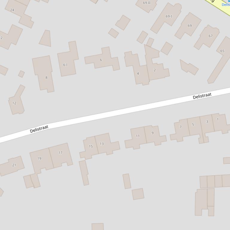 Kaart van de Delistraat.