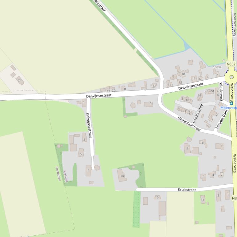 Kaart van de Delwijnsestraat.