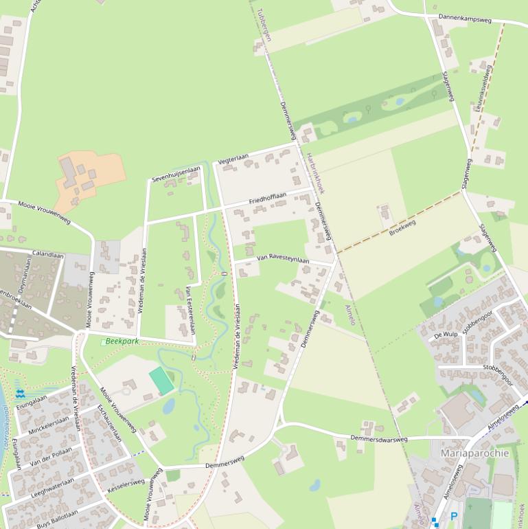 Kaart van de Demmersweg.