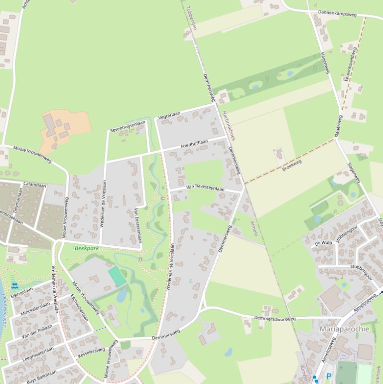 Kaart van de Demmersweg.