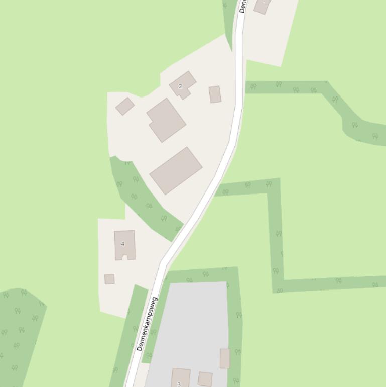 Kaart van de Dennenkampsweg.