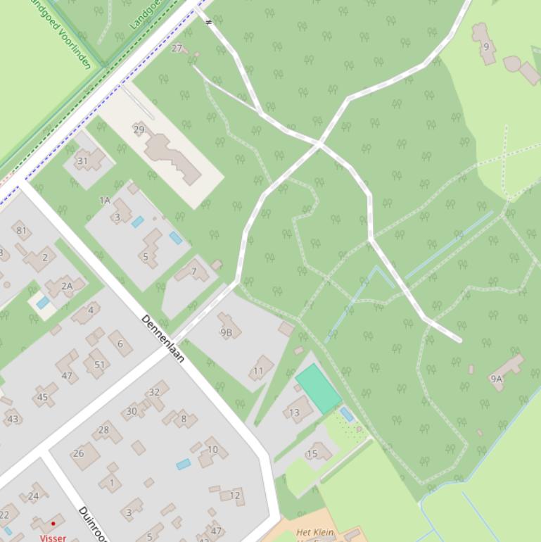 Kaart van de Dennenlaan.