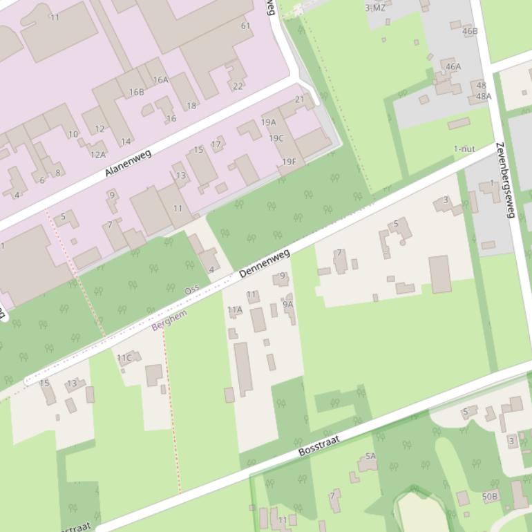 Kaart van de Dennenweg.