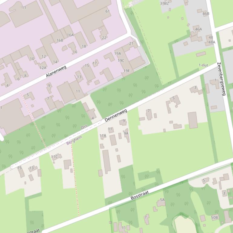 Kaart van de Dennenweg.